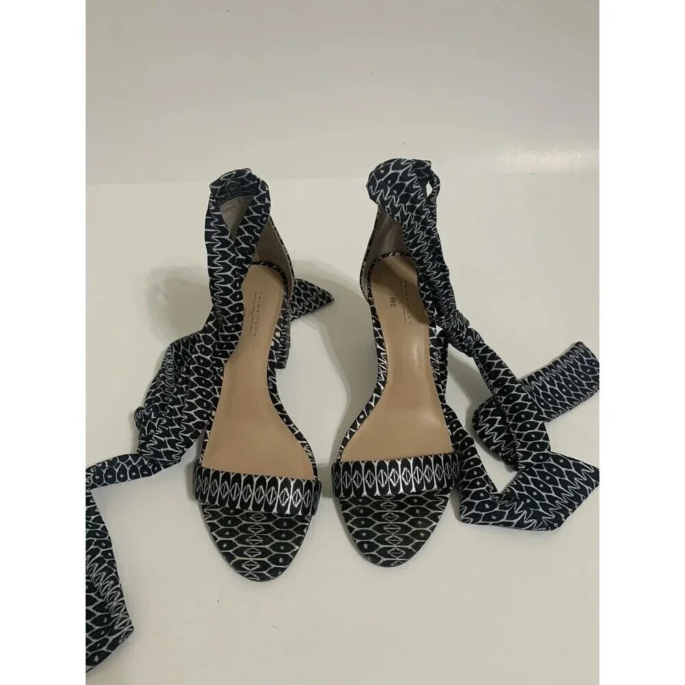 Trina‎ Turk x INC Kanata Ankle Wrap Embroidered Heel Sandals Sz 7